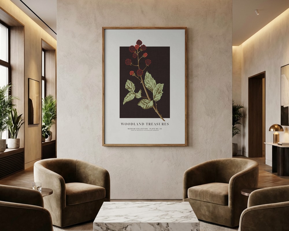 Botanisk björnbär från skogen Poster