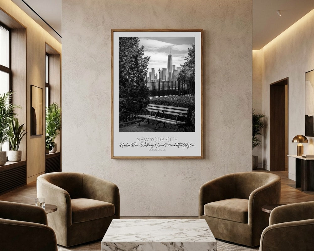 NYC Skyline Parkbænk Plakat
