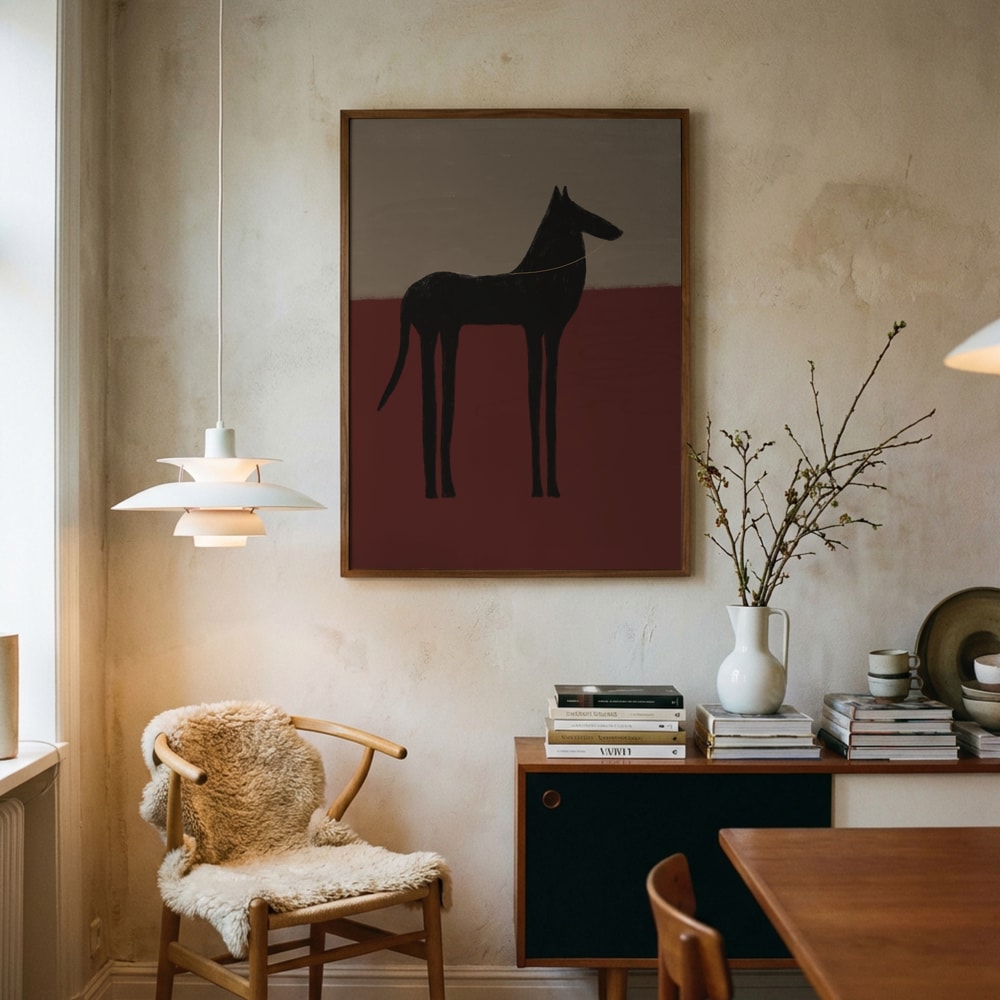 Abstract Black Horse Poster
