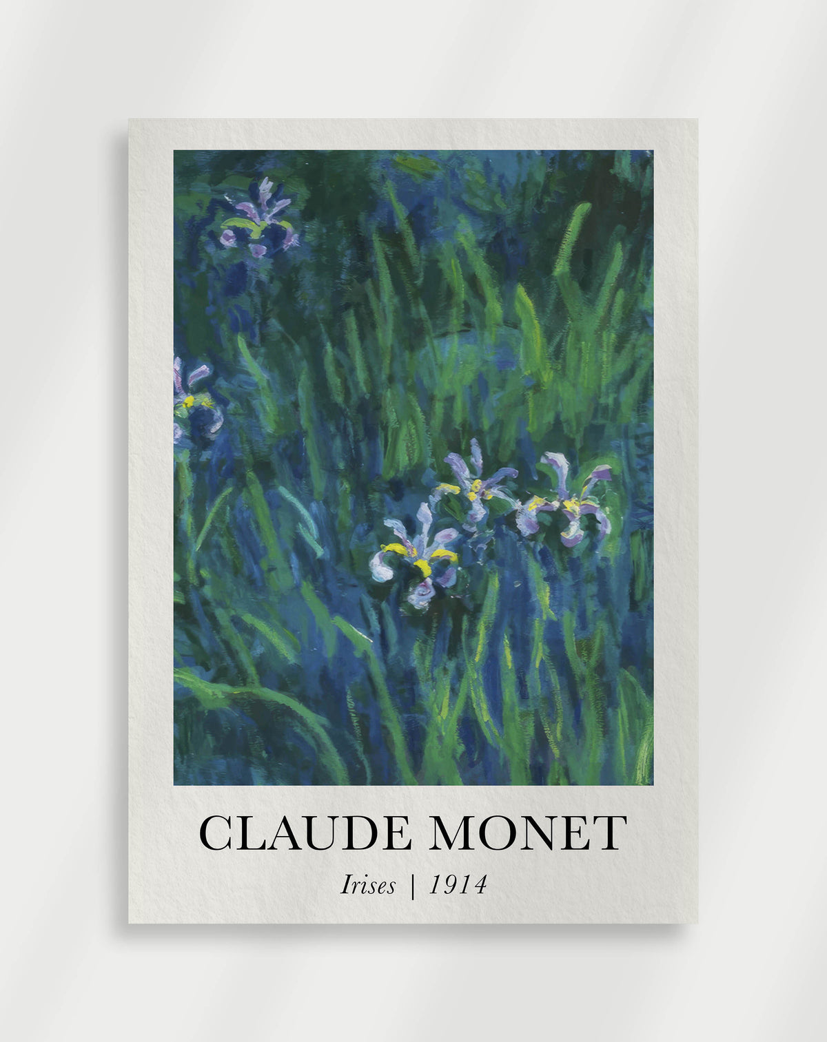 Irises in bloom with rich colors and natural light by Claude Monet 1914
