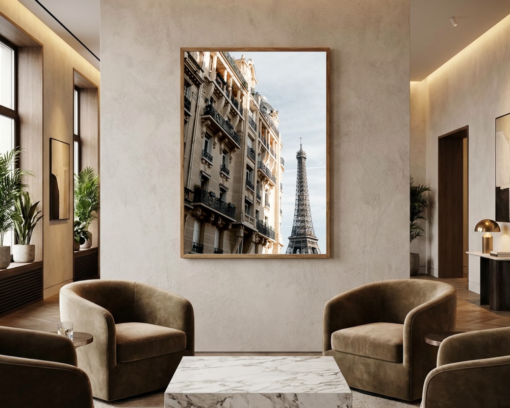 Eiffeltornet Paris med Utsikt Poster