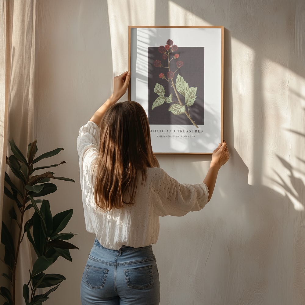 Botanisk björnbär från skogen Poster