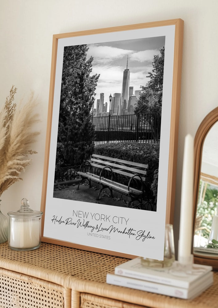 NYC Skyline Parkbænk Plakat