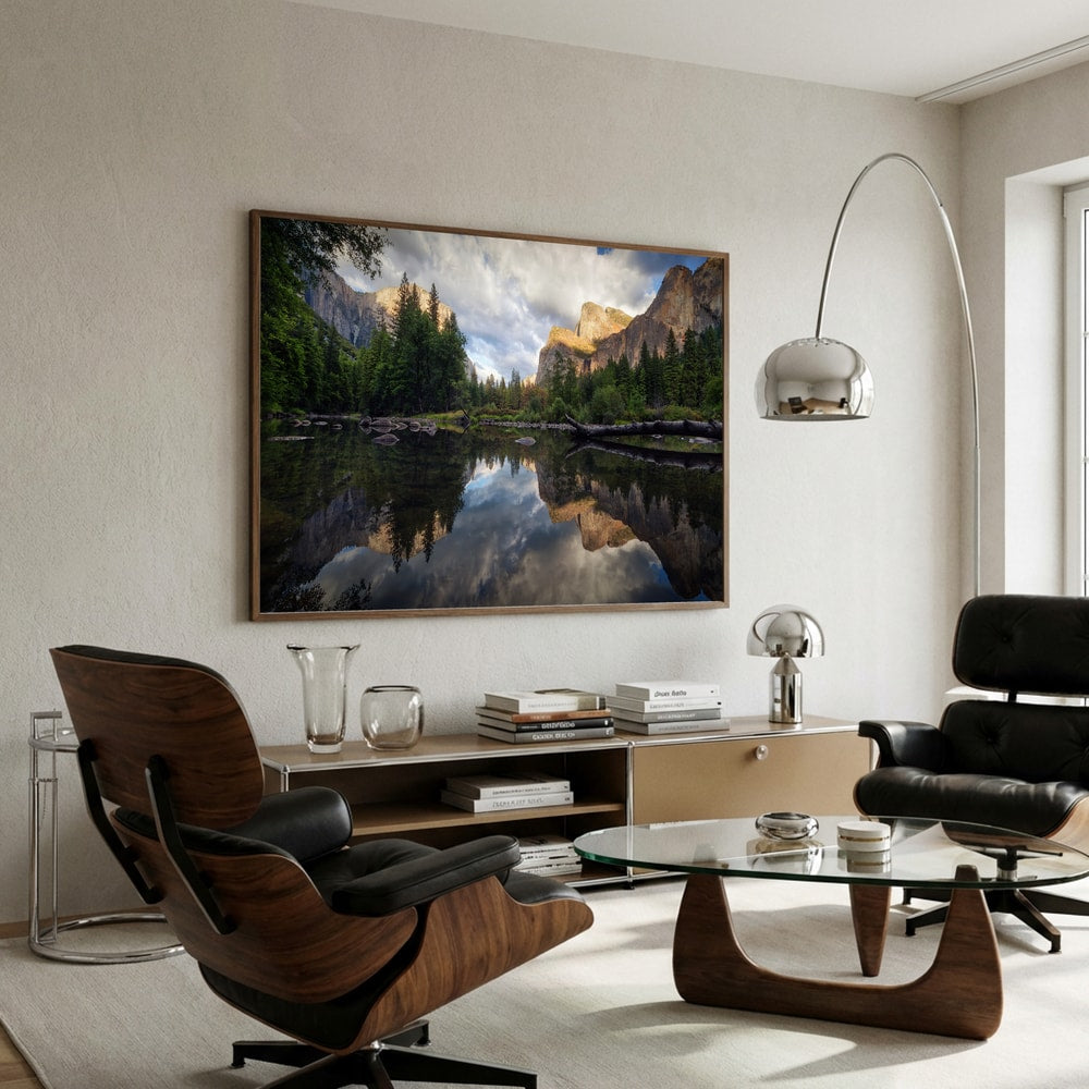 Yosemiteflodens spegelbild Poster