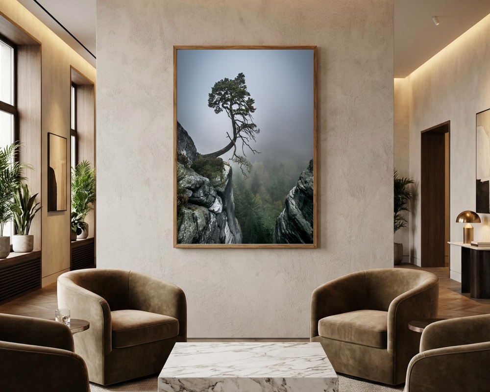 Misty Mountain Pine Poster