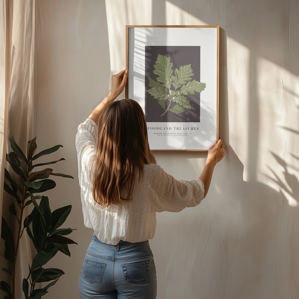 Plakat med agern fra skoveg
