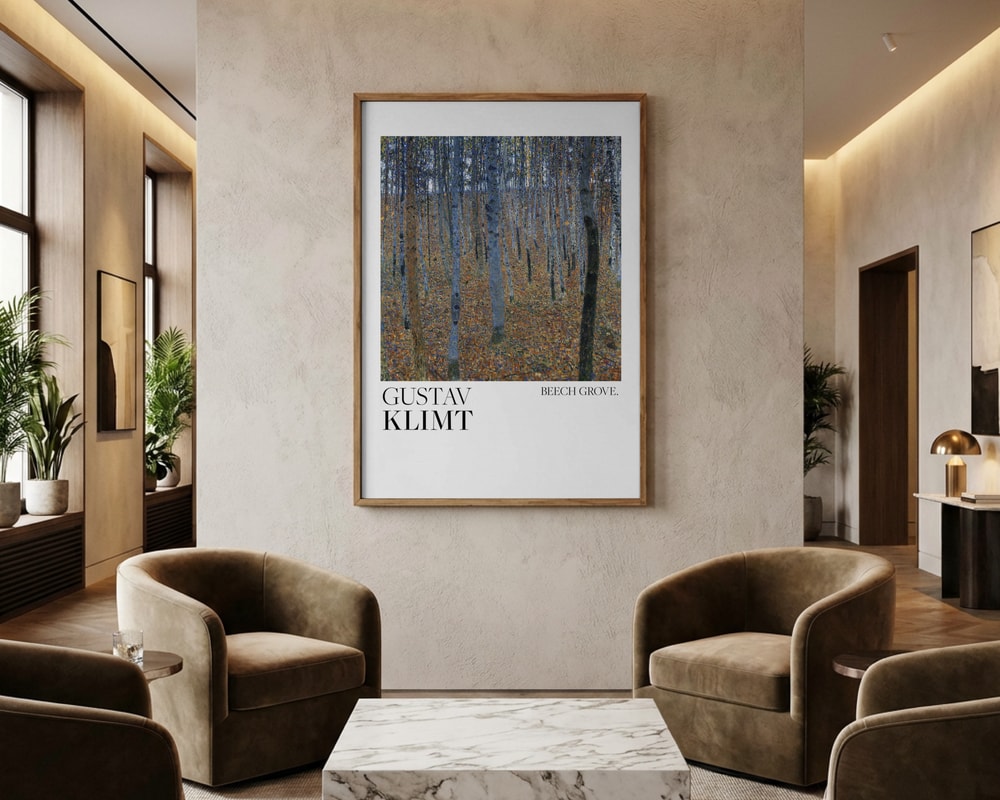 Gustav Klimt Bokskog I (1902) Poster