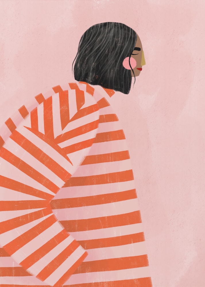 Woman in Stripes Poster