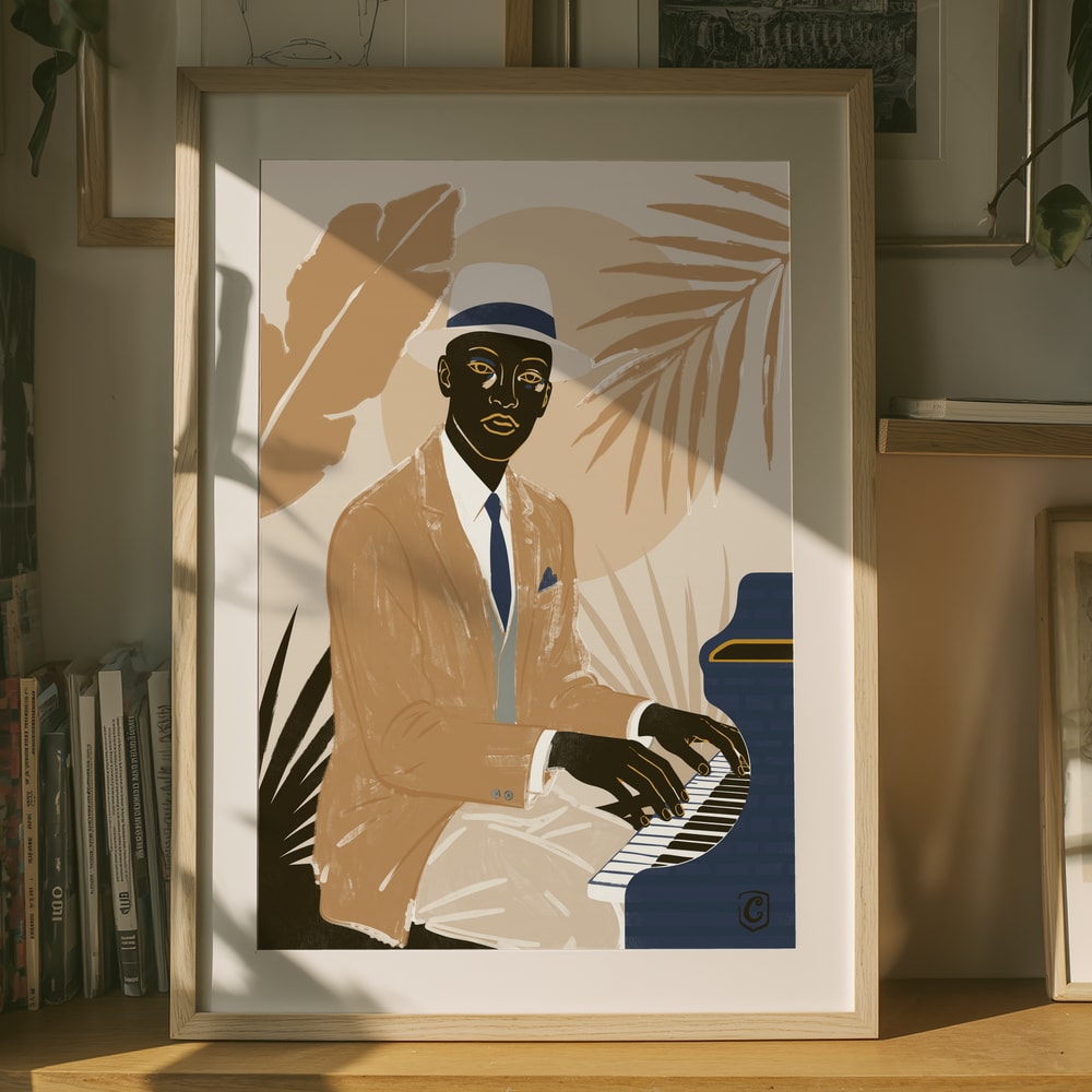 Elegant jazzpianist Poster