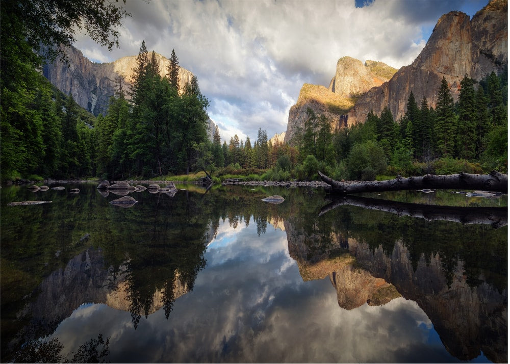 Yosemiteflodens spegelbild Poster