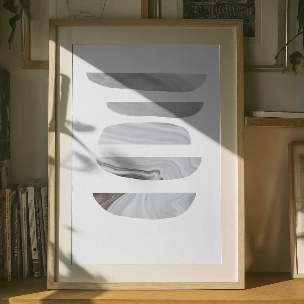 Minimalistiska marmormönster i neutrala färger Poster