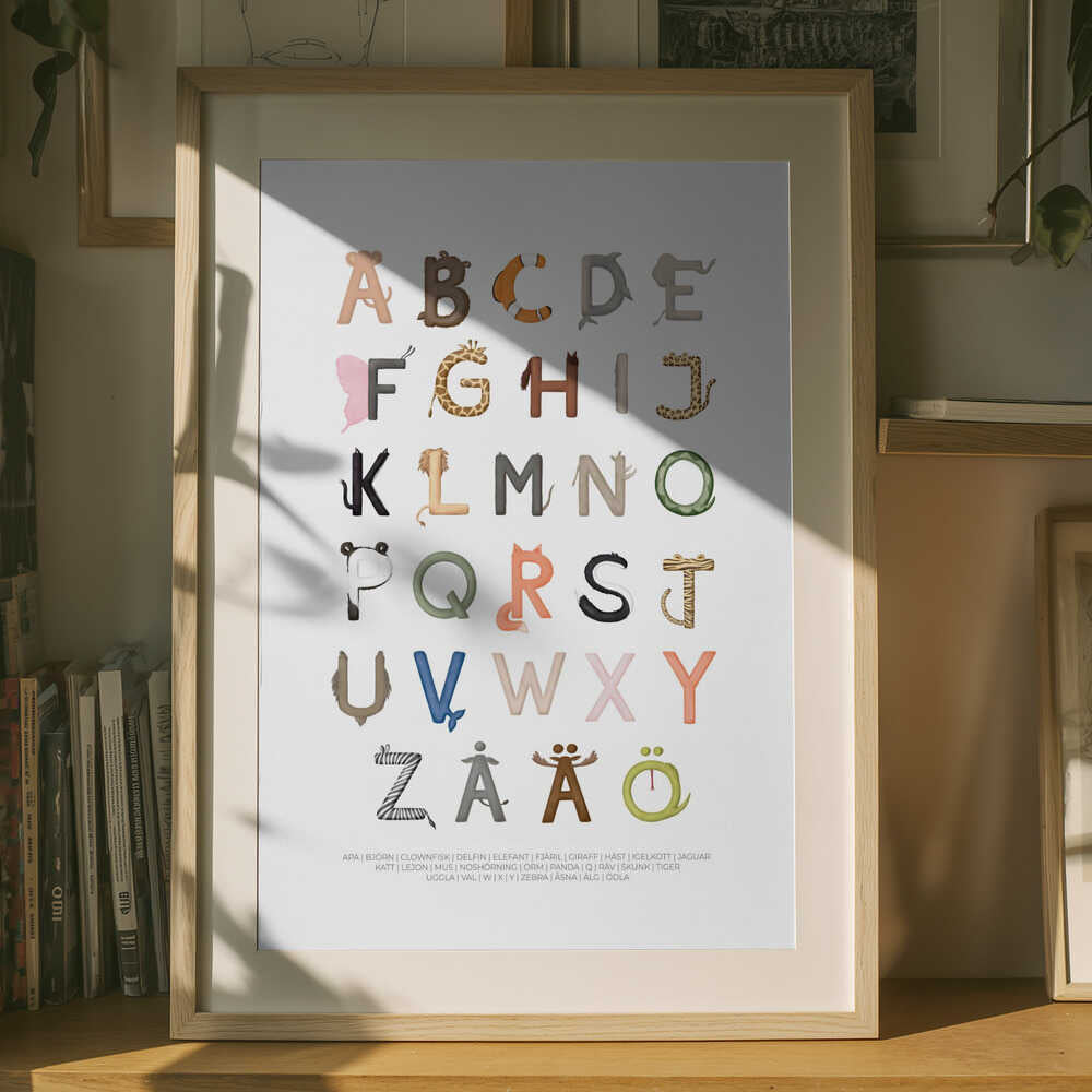 Djurbokstäver Poster