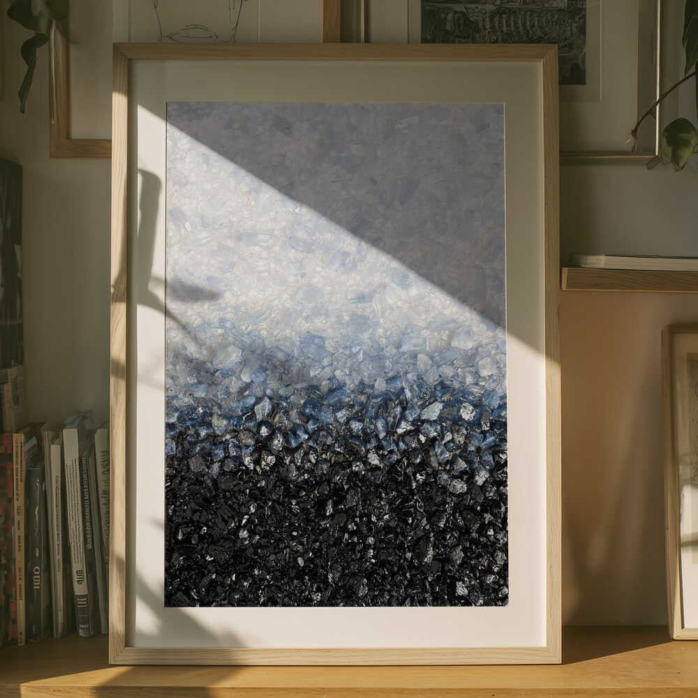 Blå svart kristallgradient Poster