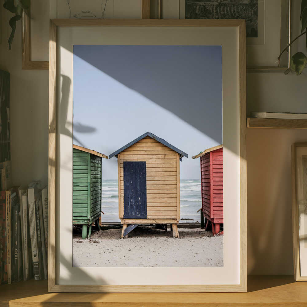 Färgglada strandhytter