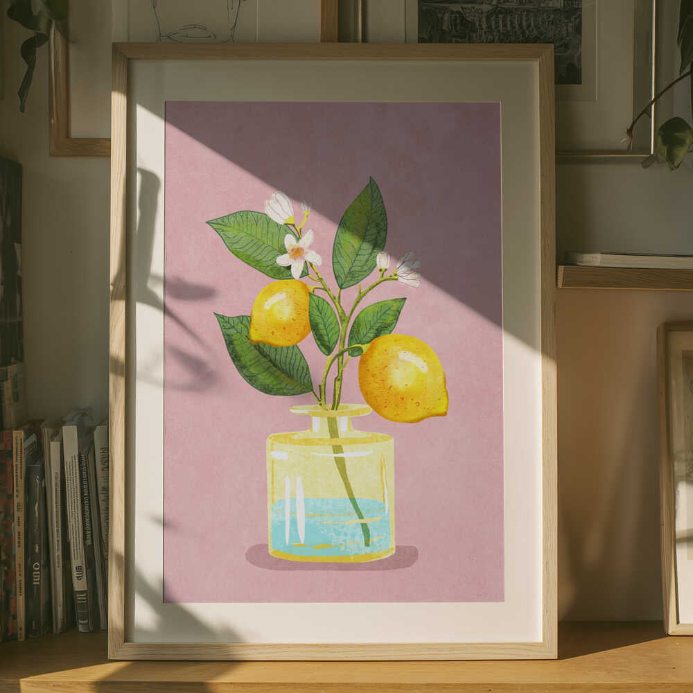 Citronbukett i vas poster