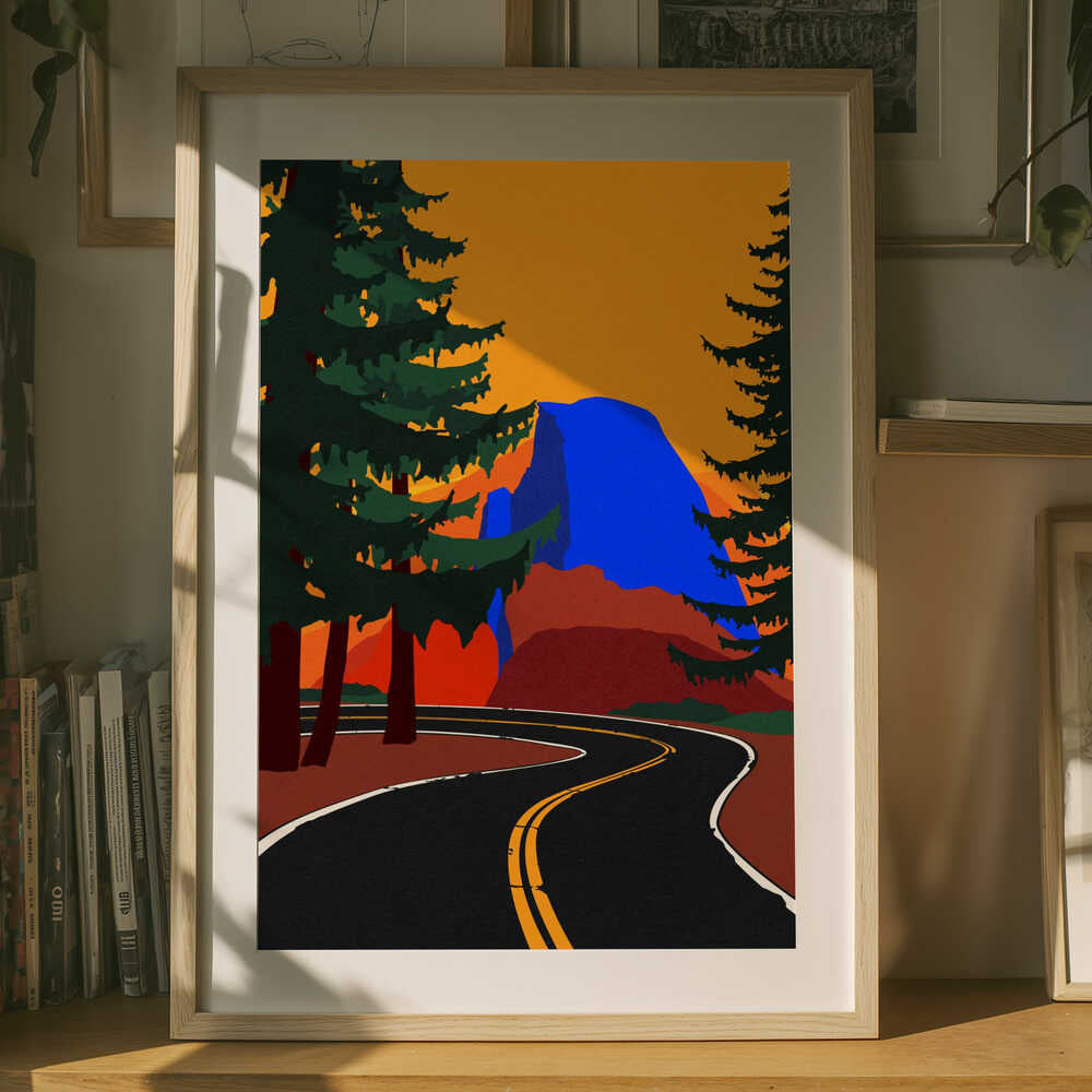 Clacier Road med Half Dome Poster