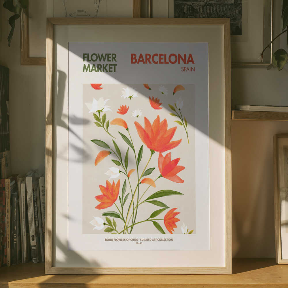 Barcelona Blooms Poster