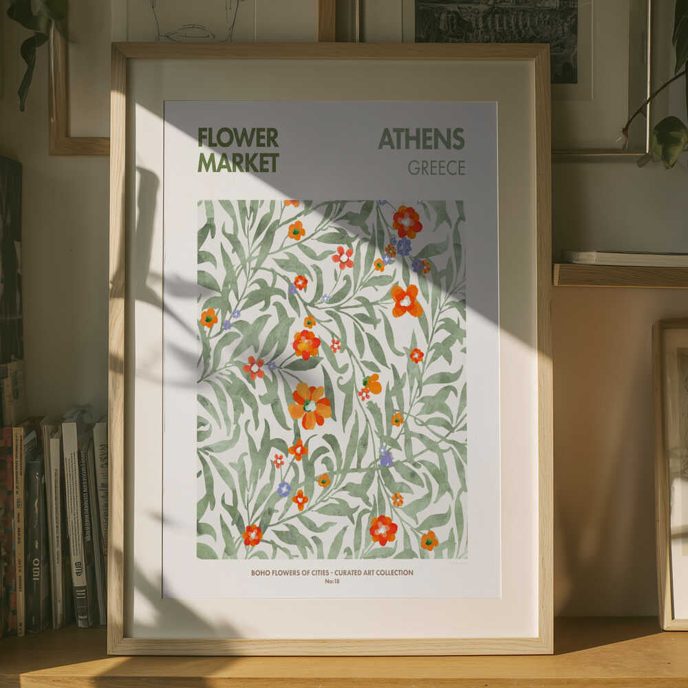 Blommande Athen Poster