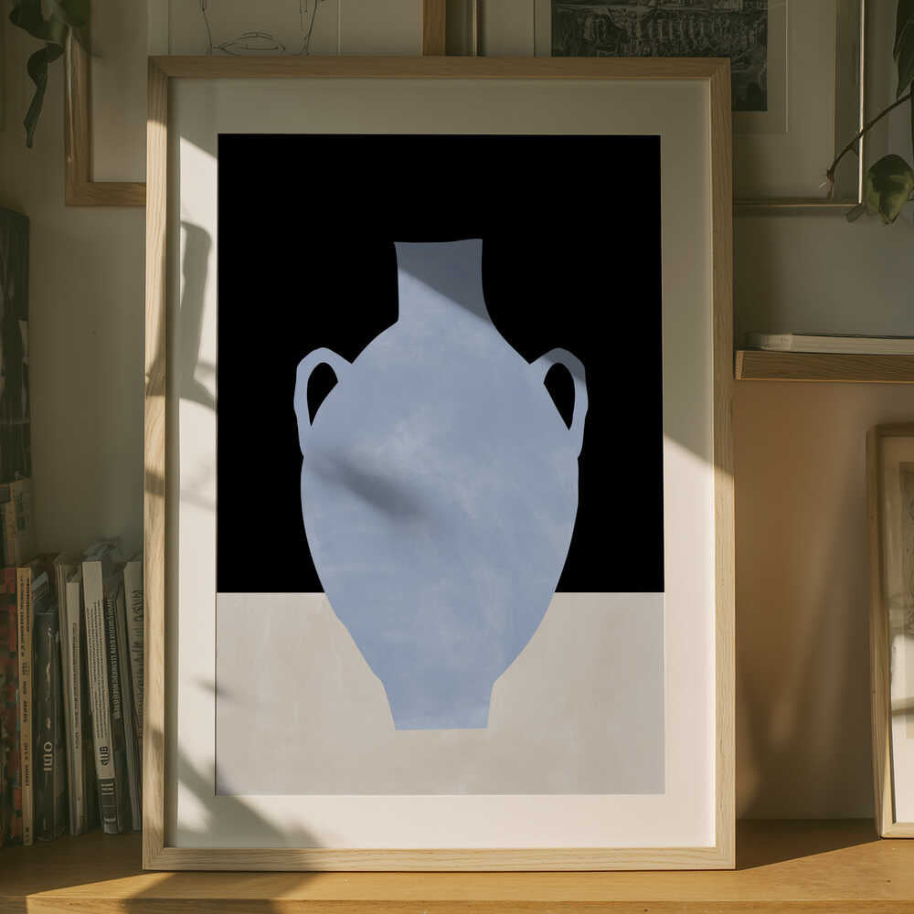 Blå minimalistisk vaseplakat