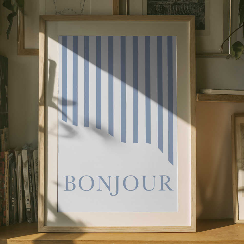 Bonjour Stripes-poster