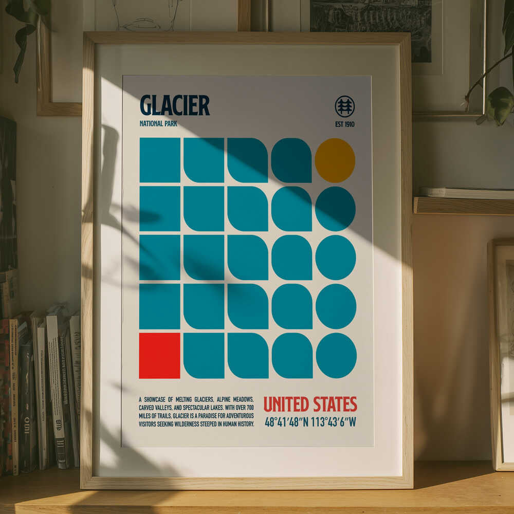 Glacier Nationalpark Rejseplakat Plakat