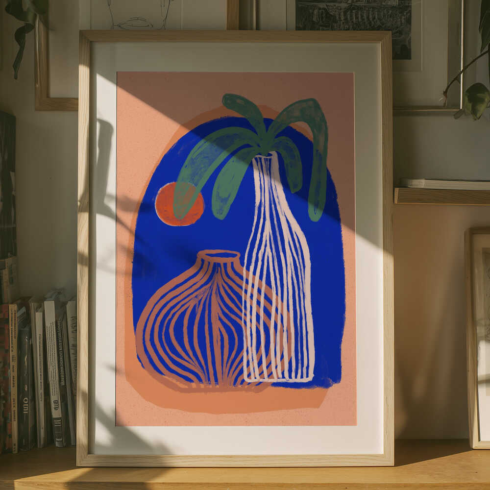 Blue Oasis Vases plakat