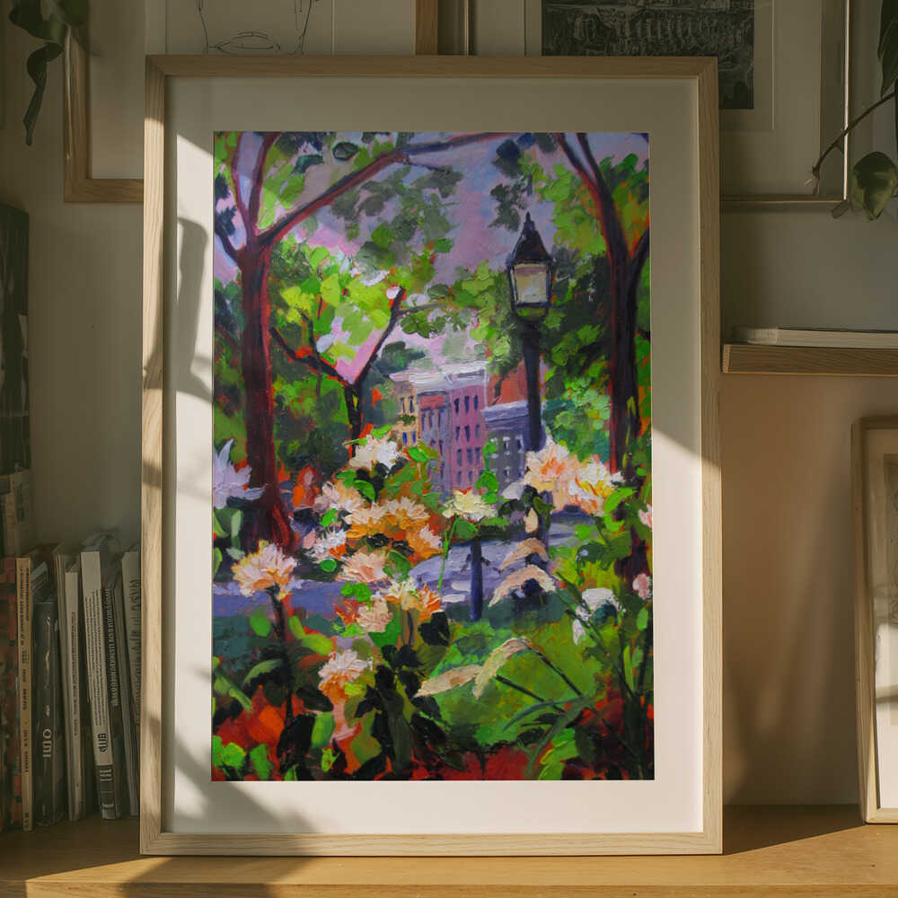Livfull urban trädgård Poster