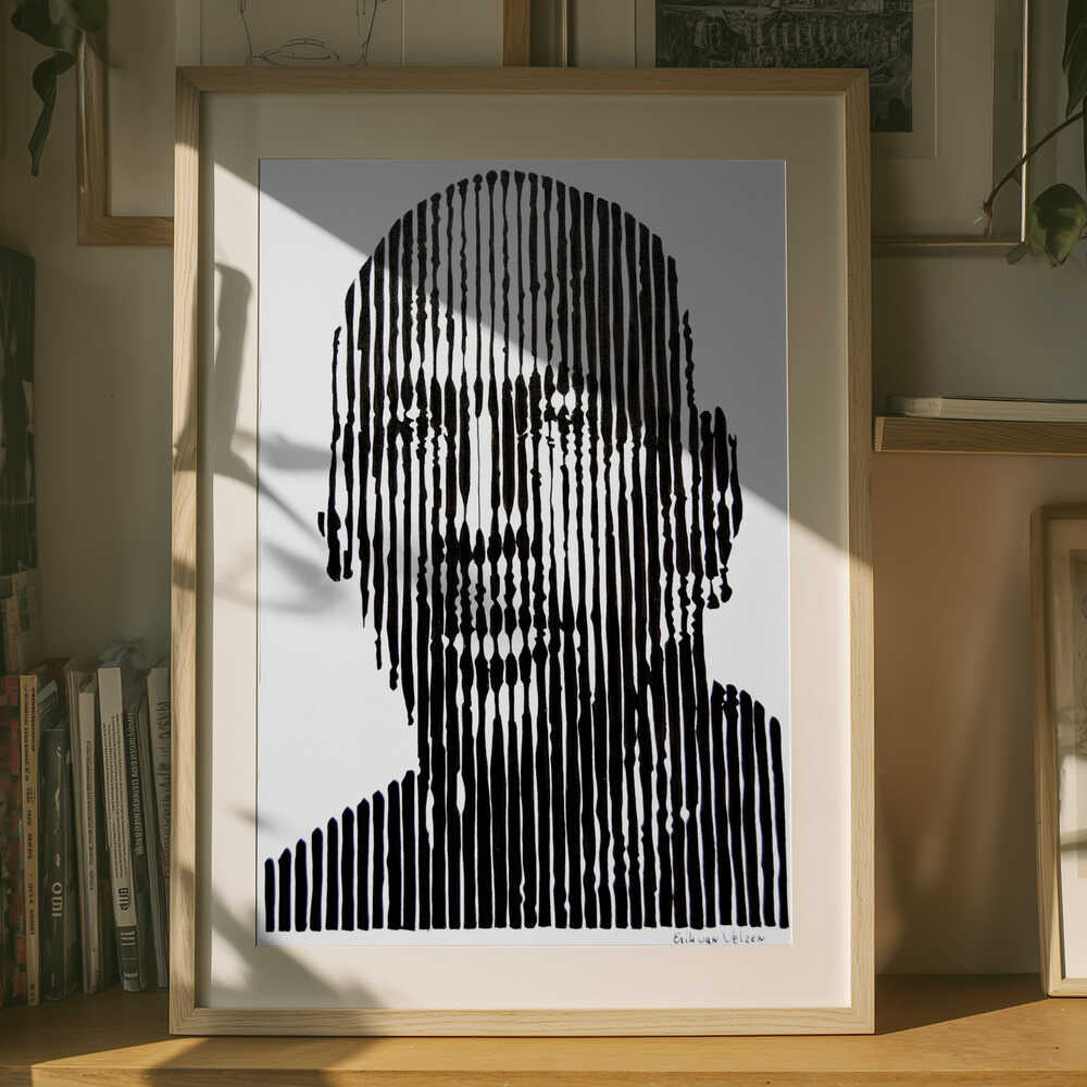 Abstract Line Face Poster
