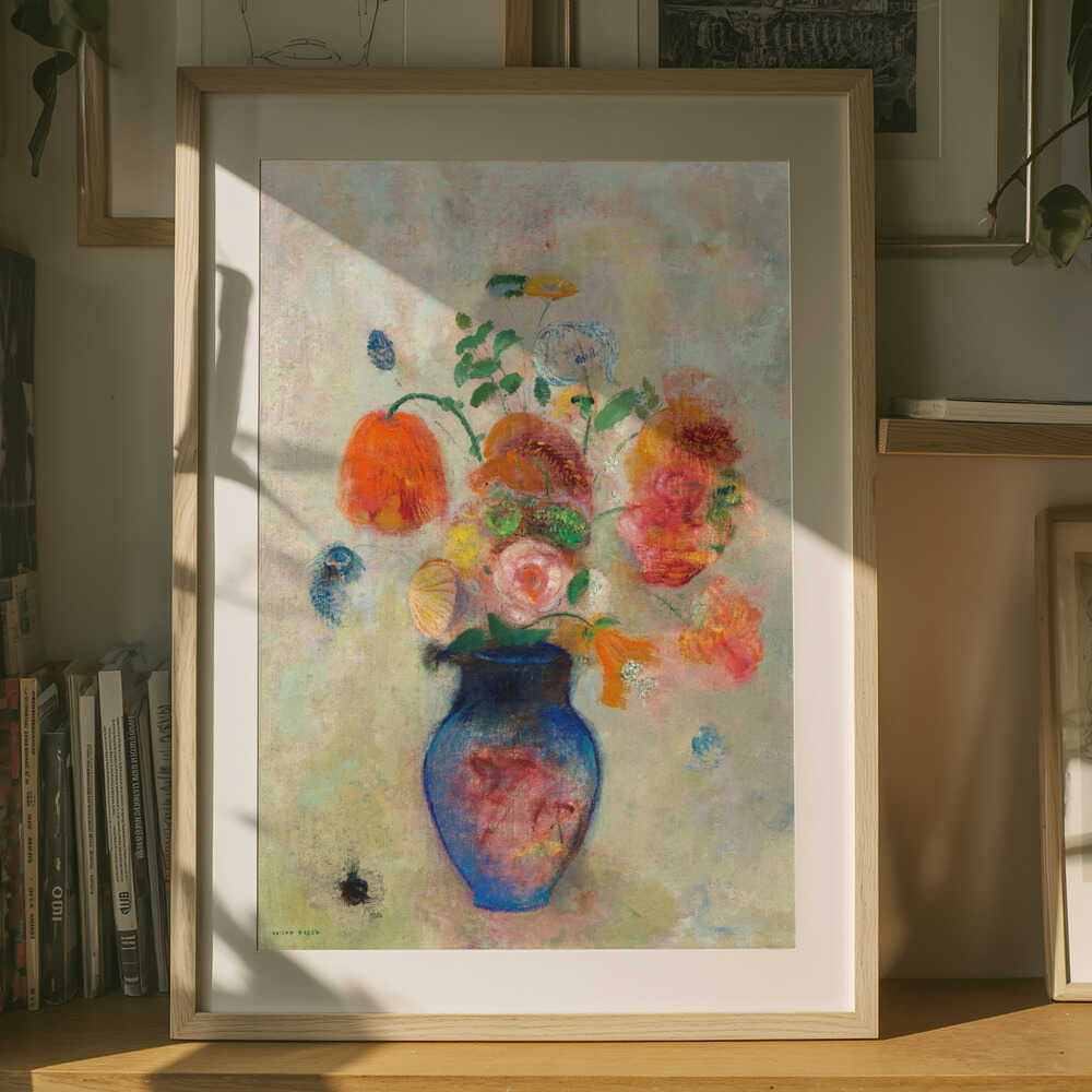 Large Vase With Flowers Poster