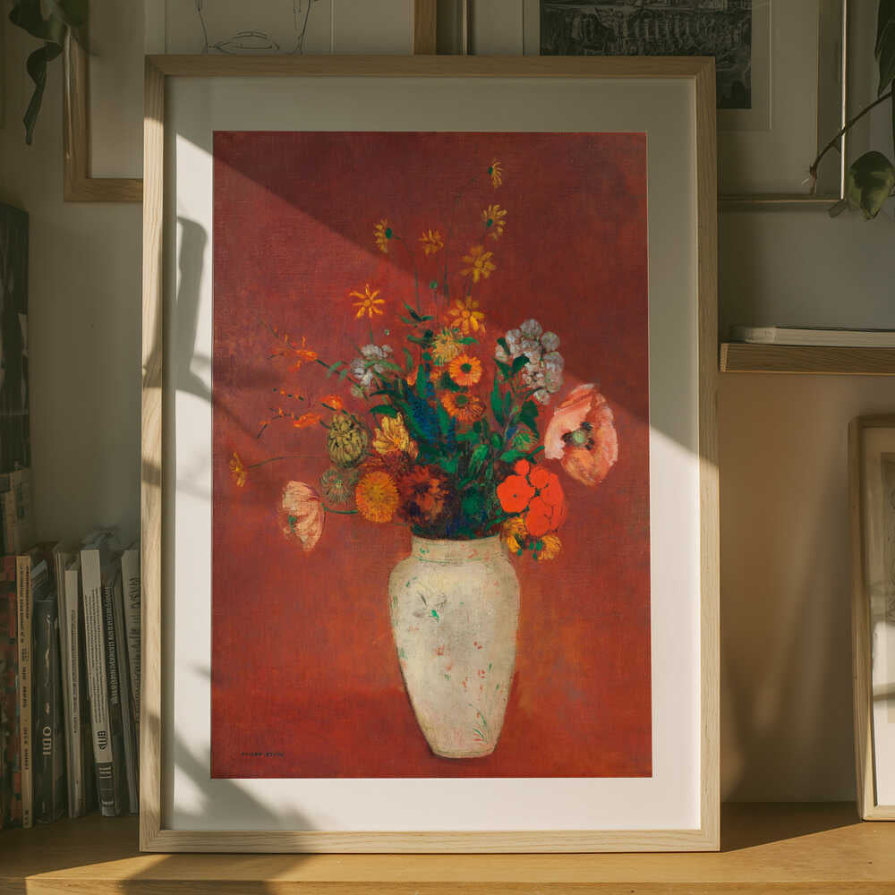 Bouquet i kinesisk vase plakat
