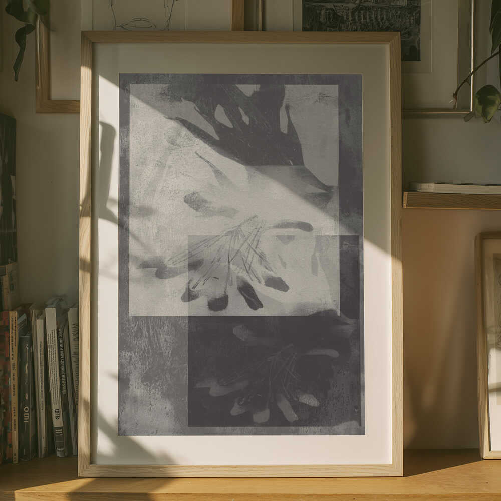 Abstrakt grå botanik Poster