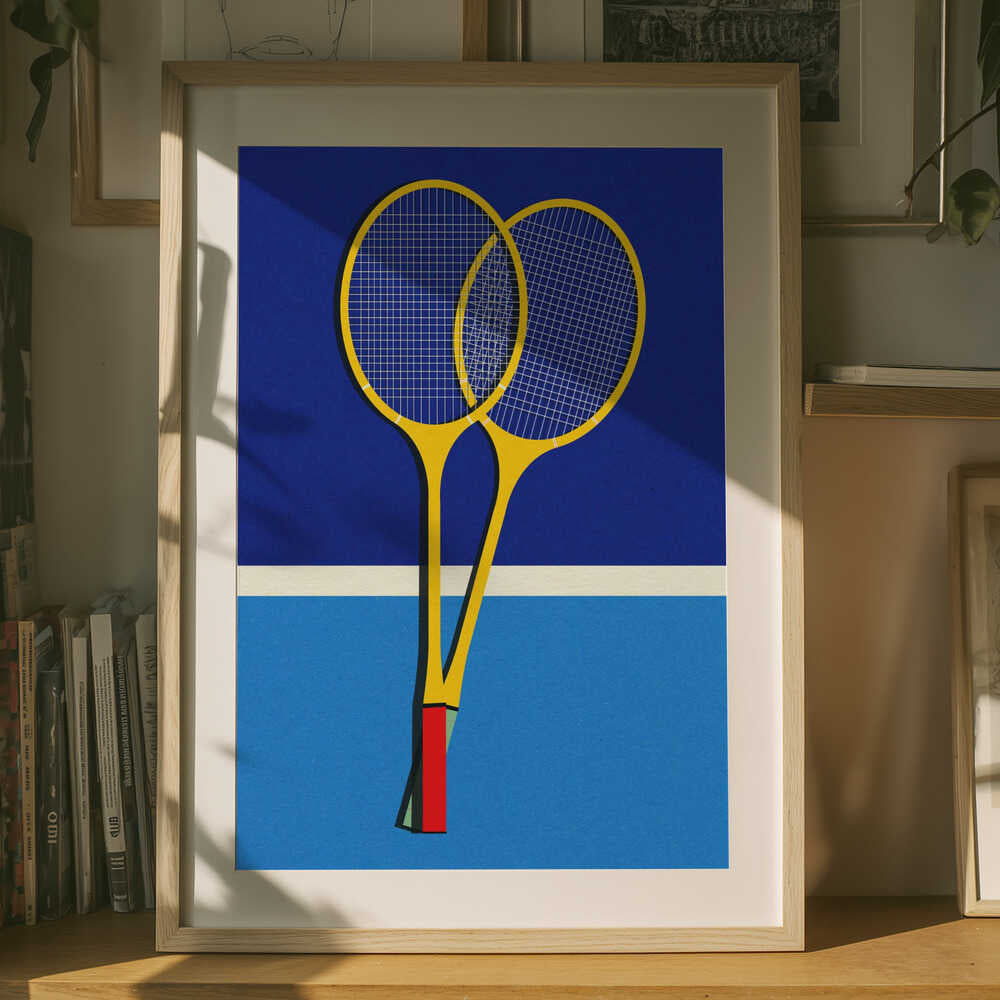 Badmintonracketar i trä Poster