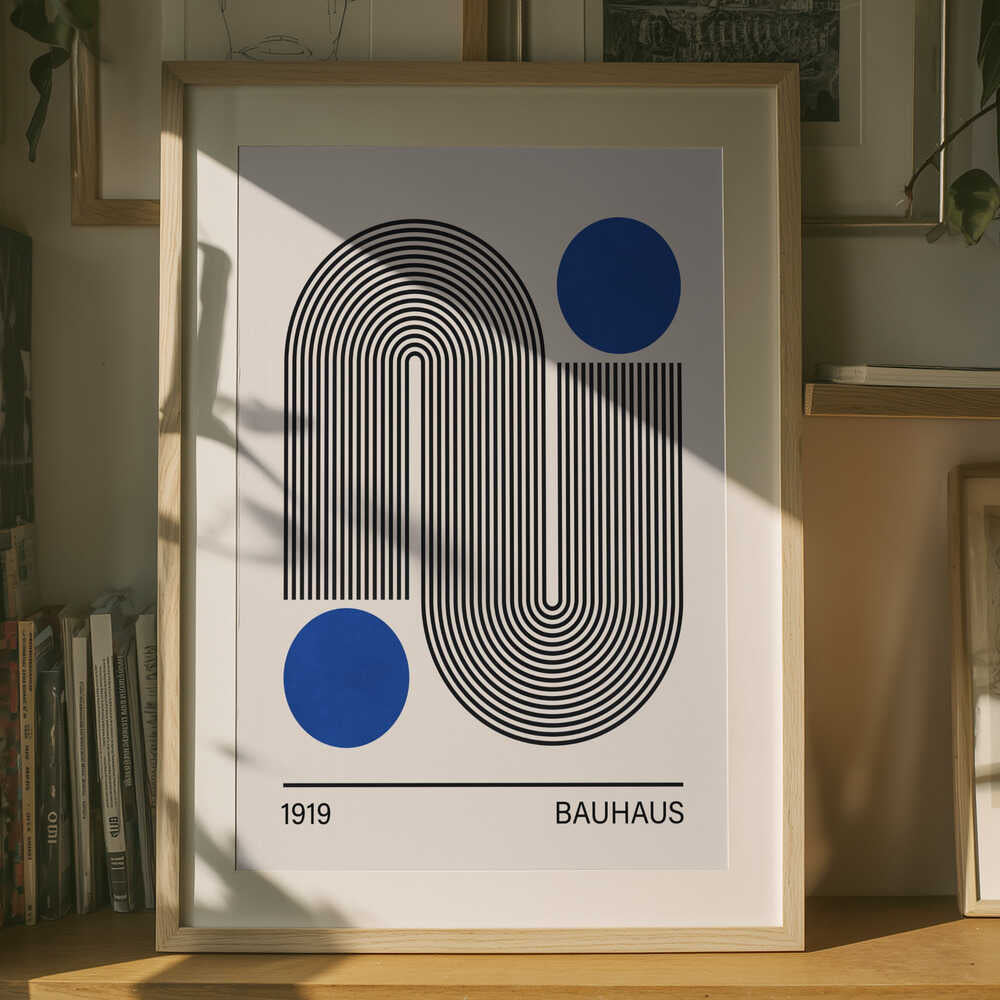 Modern Curves Blue Circles Poster