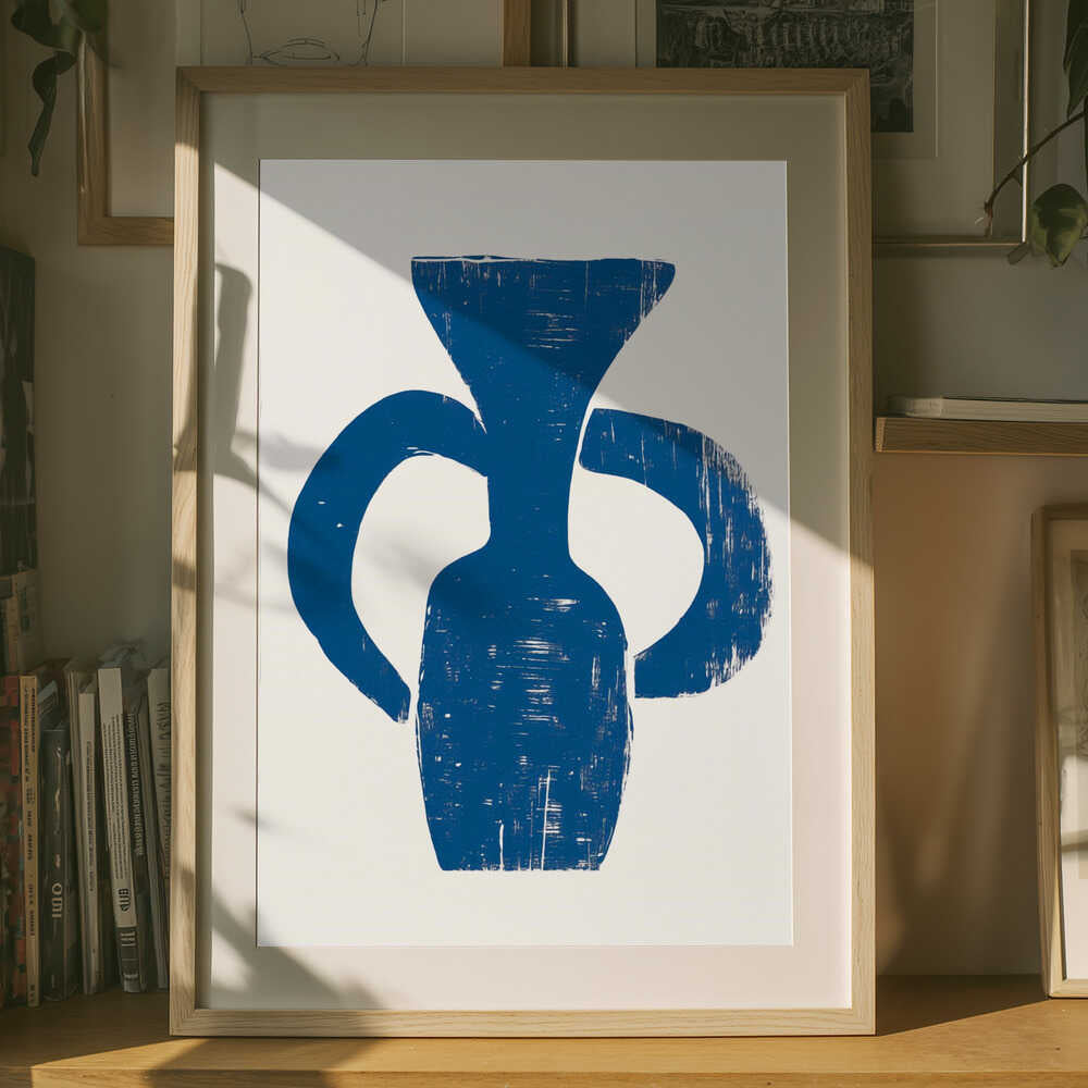 Blå tekstureret vase plakat