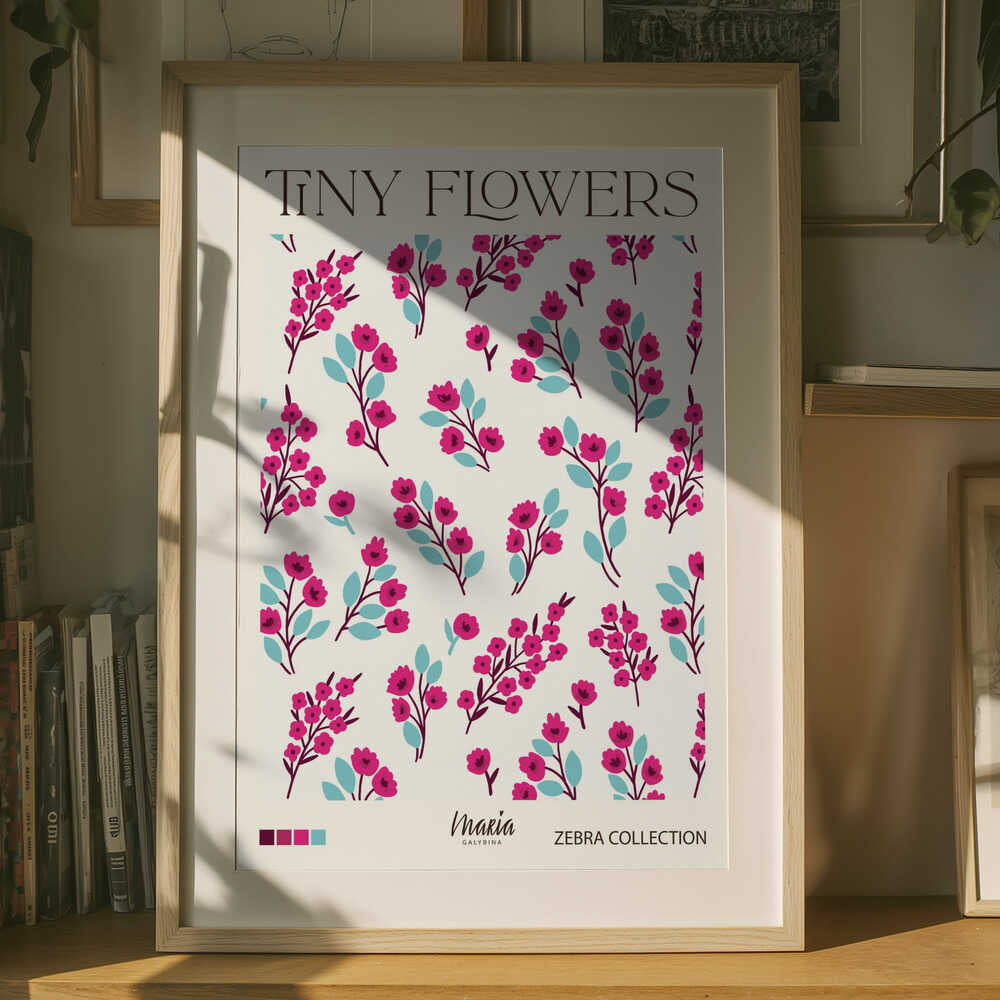 Små lyserøde blomster Plakat