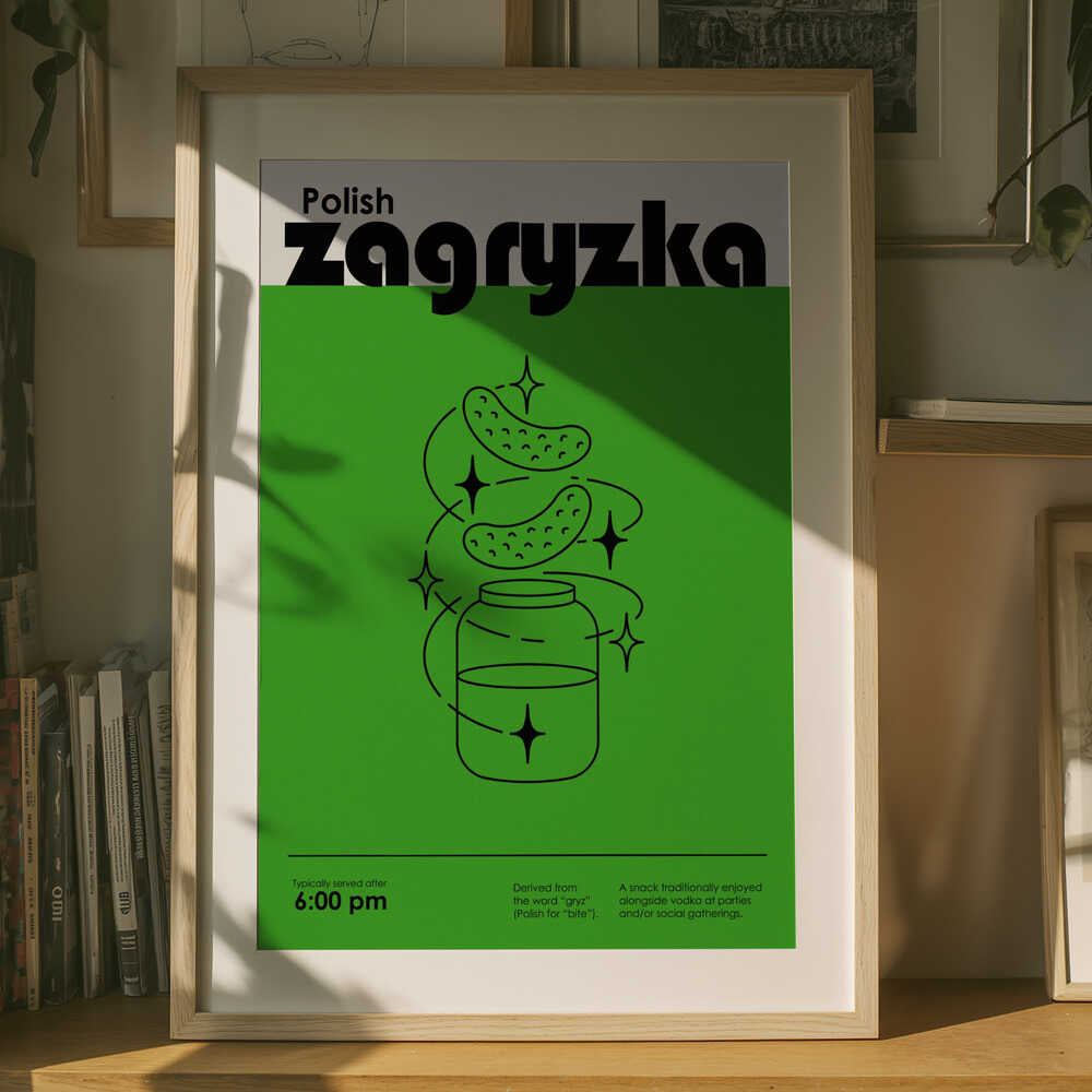 Grøn Polsk Snack Plakat