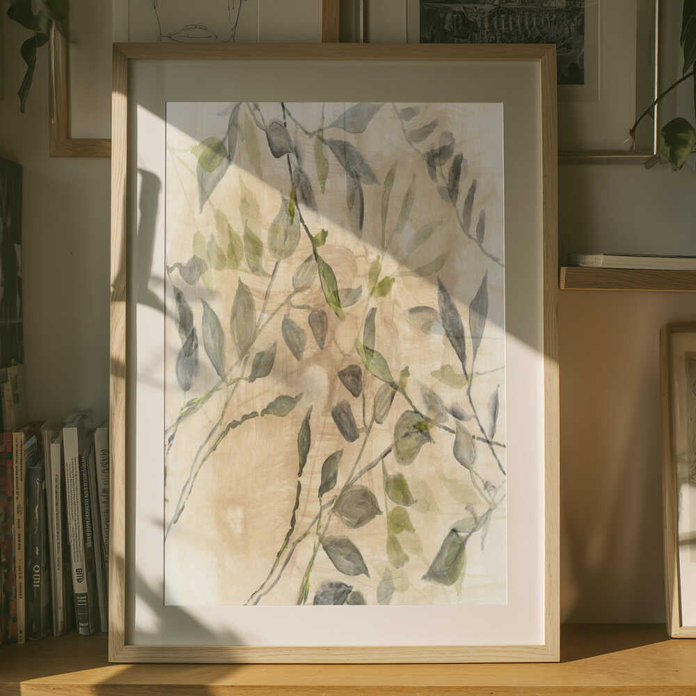 Soft Botanical Leaves Poster