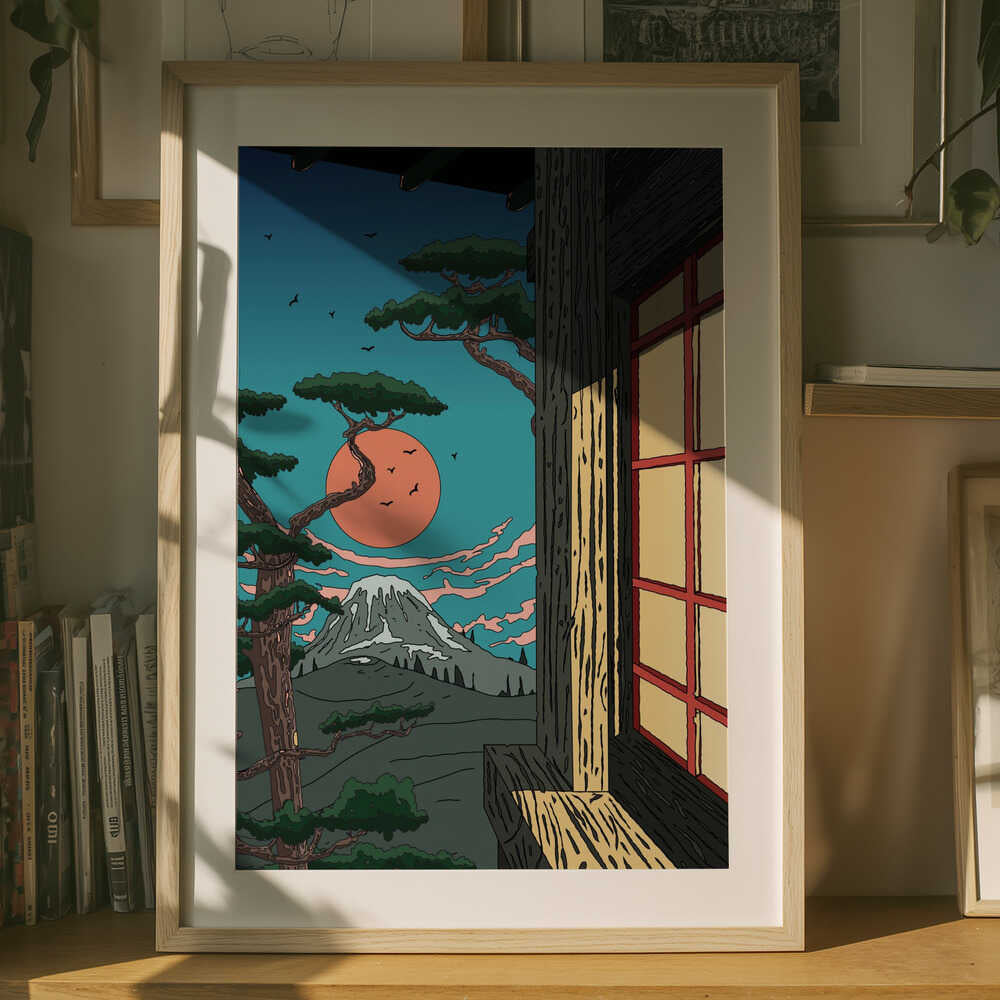 Japanese Mountain Serenity Poster