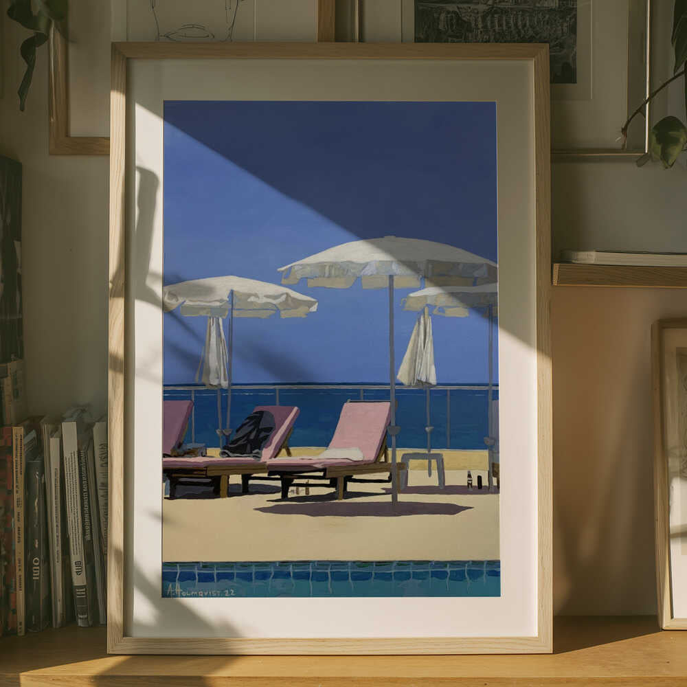 Solstolar på stranden Poster