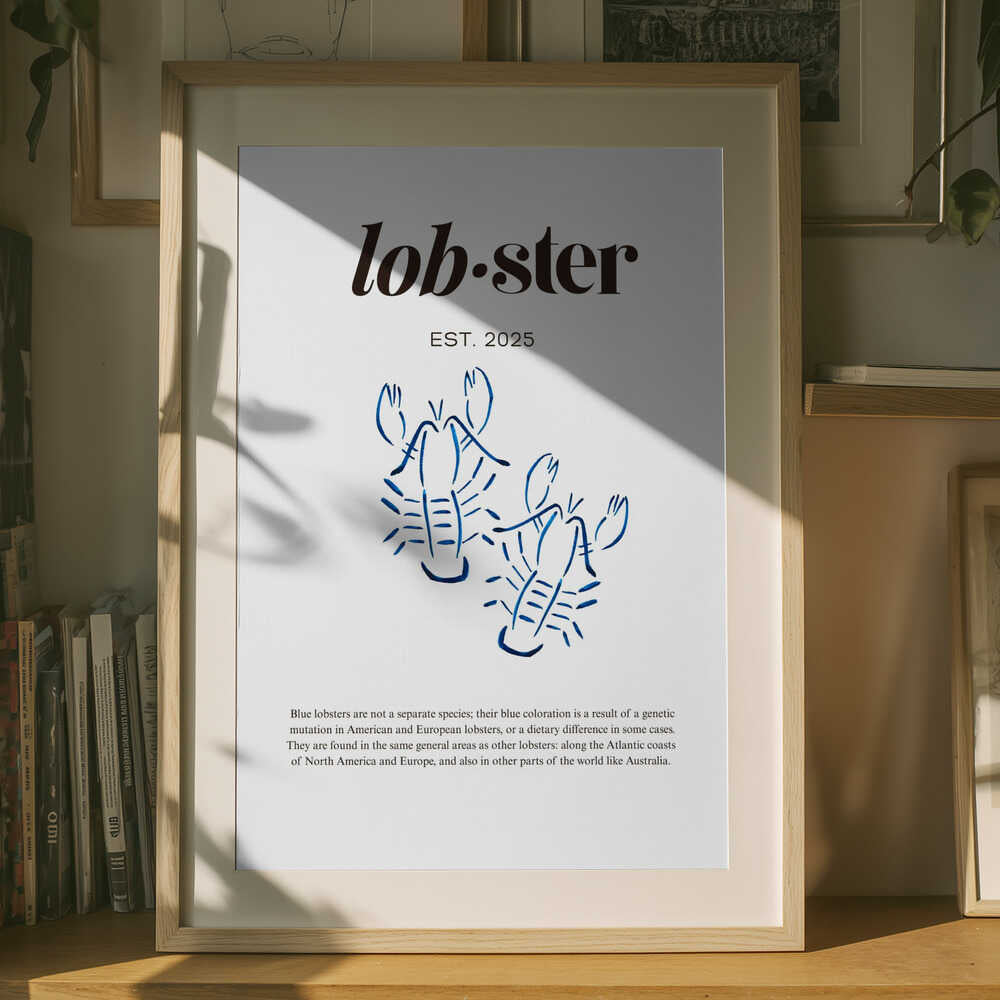 Elegant blå hummer Poster