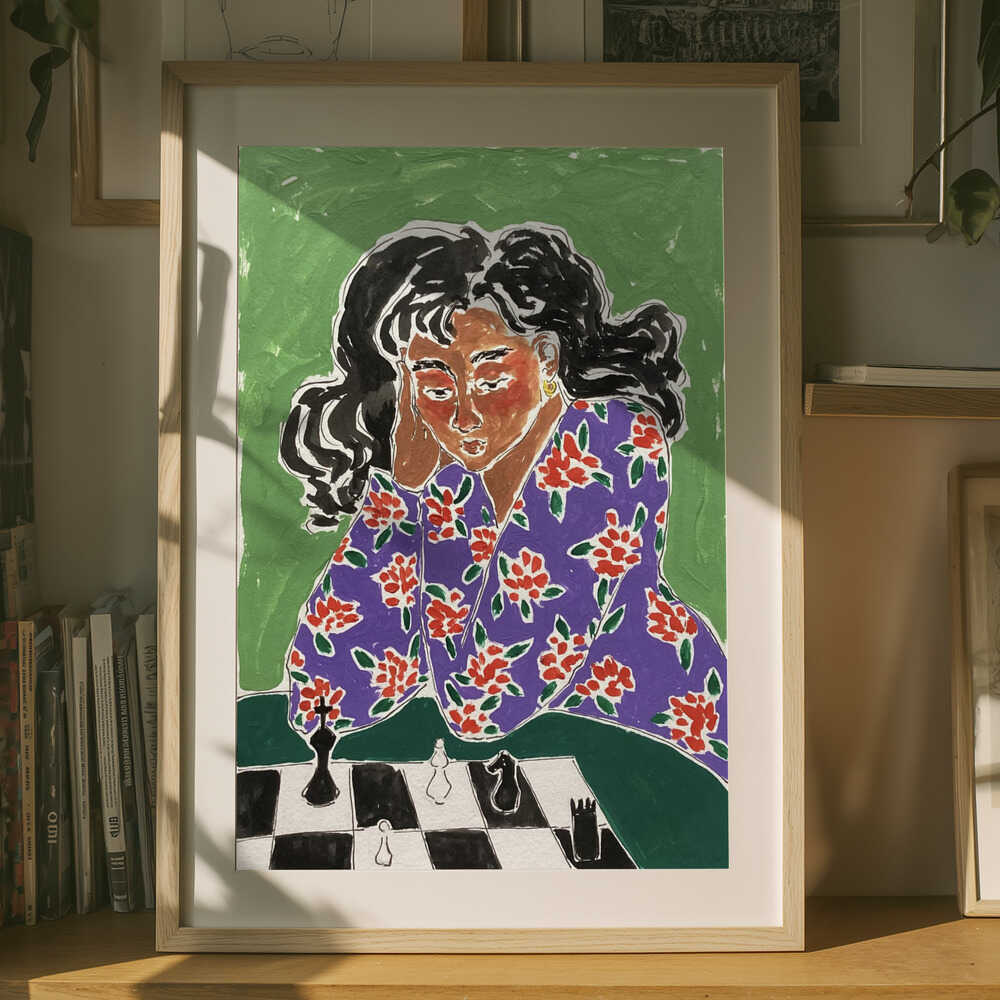 Tankefuld skakspiller plakat