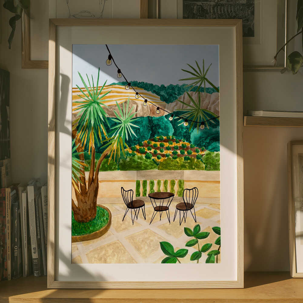 Frodig uteplatsutsikt Poster