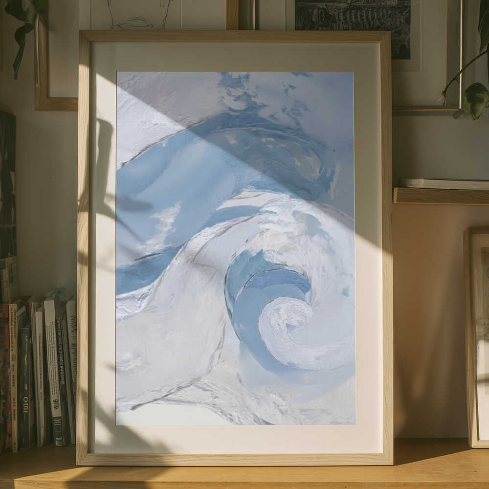 Swirling Blue Ice Poster