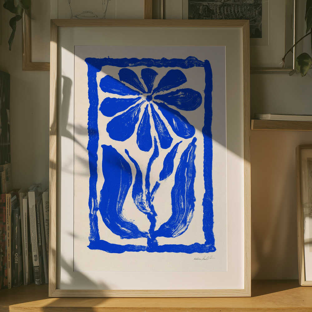 Blå blomster Poster