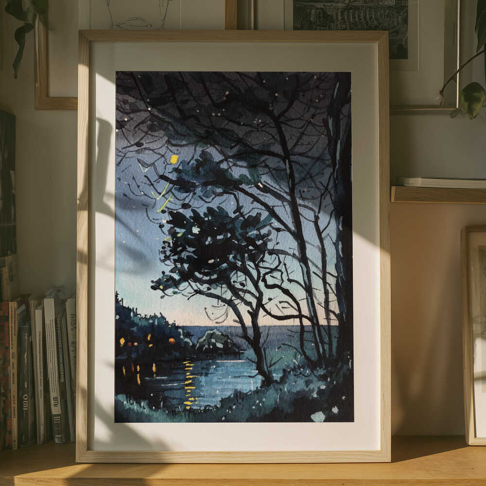 Magisk Natrefleksioner Plakat