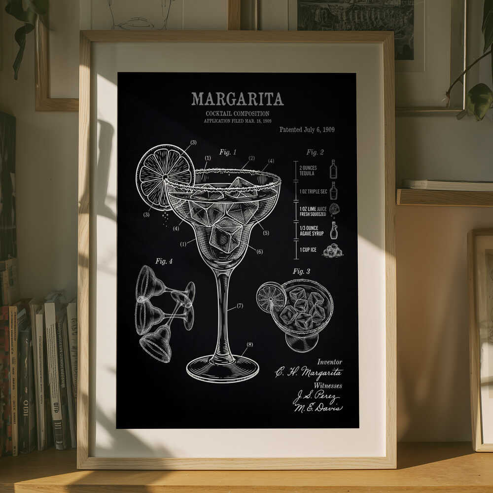 Margarita Cocktail Patent Poster