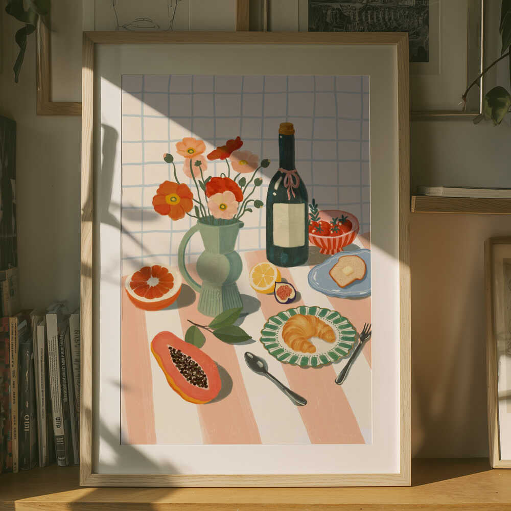 Färgglad frukost: Stilleben Poster
