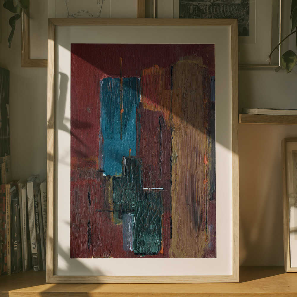 Abstract Earthy Blocks Poster