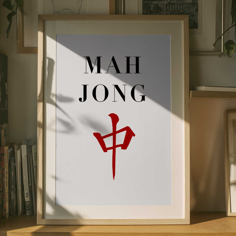 Mahjong Red Dragon Tile Poster