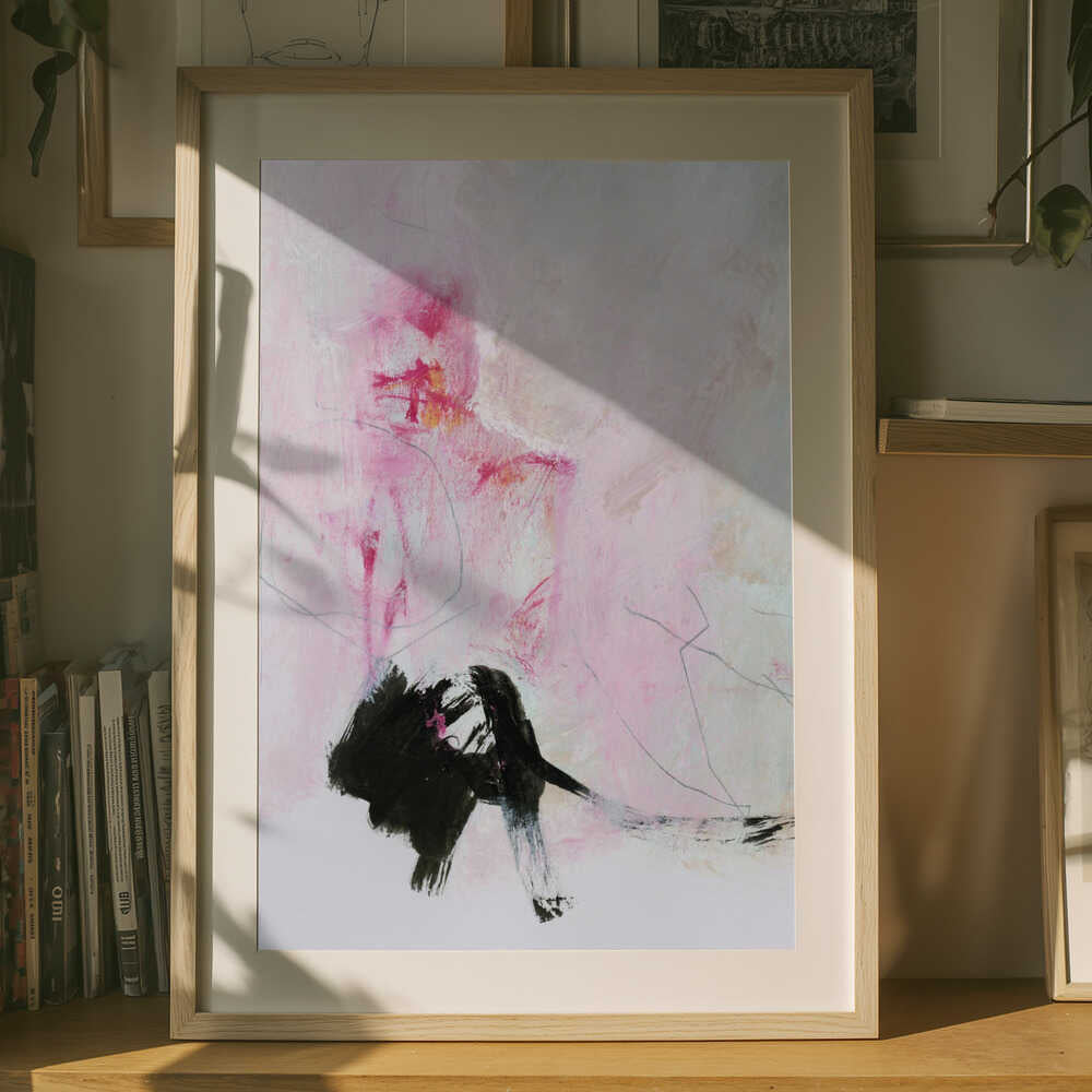 Abstrakt i rouge och svart Poster